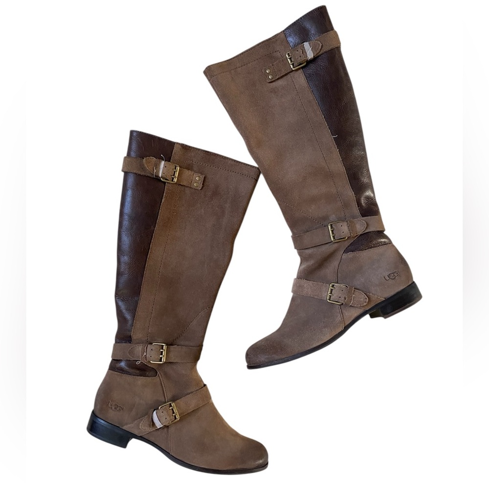 UGG Australia Cydnee Tall Riding Boots Genuine Suede/Leather Size US 8